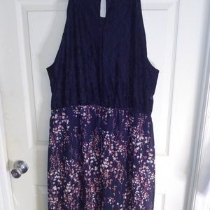 Navy and floral dress